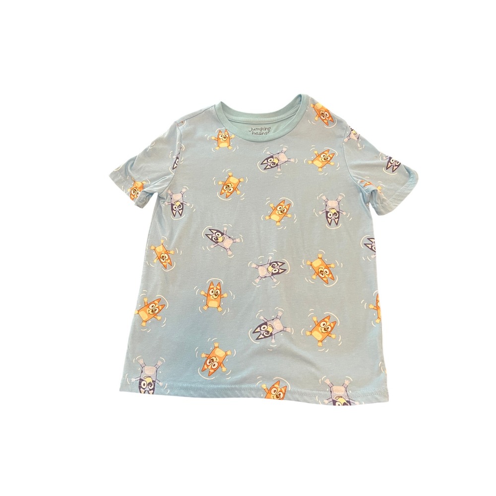 Jumping Beans Bluey Bingo Kids Size 8 Blue Short Sleeve Floating Graphic T-Shirt